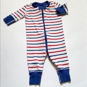 Hanna Andersson Organic Cotton Red White Blue Striped Romper